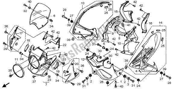 Alle onderdelen voor de Kap van de Honda XL 700 VA Transalp 2009