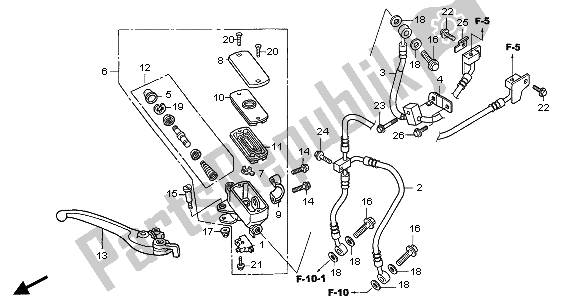 All parts for the Fr. Brake Master Cylinder of the Honda CBF 600 NA 2005