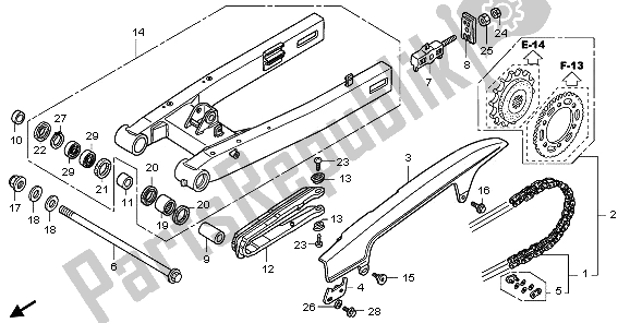 Todas las partes para Basculante Y Caja De Cadena de Honda VTR 250 2009