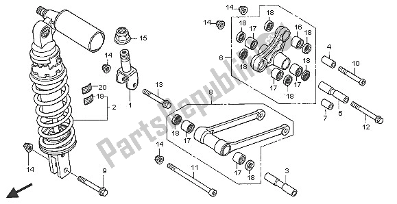 Tutte le parti per il Cuscino Posteriore del Honda VTR 1000 SP 2005