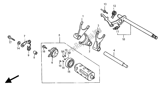 All parts for the Gearshift Drum of the Honda VT 750C 2000