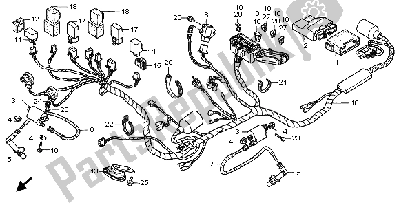 All parts for the Wire Harness of the Honda XL 1000V 1999