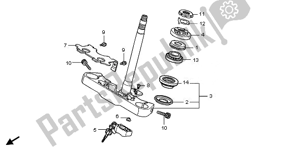 All parts for the Steering Stem of the Honda VT 750 CA 2008