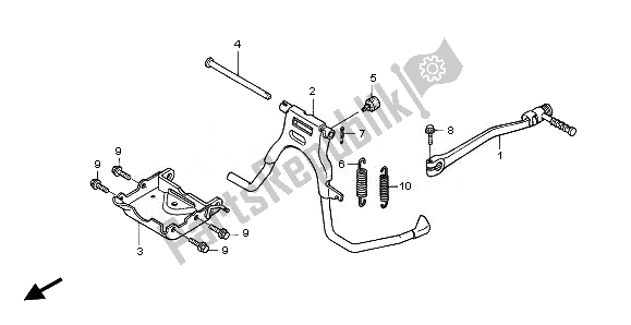 All parts for the Stand & Kick Pedal of the Honda NPS 50 2011