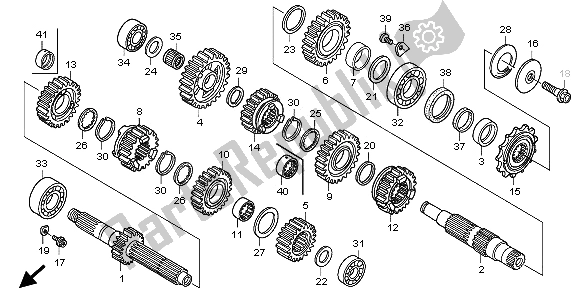 All parts for the Transmission of the Honda CRF 450X 2009