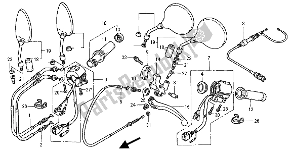 Todas las partes para Interruptor Y Cable de Honda VT 750C2 2000