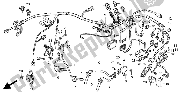 All parts for the Wire Harness of the Honda VF 750C 1997