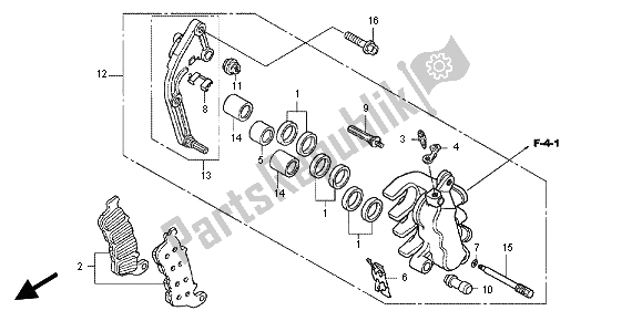 Tutte le parti per il F. Pinza Freno Anteriore del Honda CBR 600 FA 2012