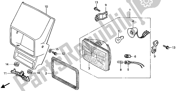 Todas las partes para Faro de Honda XR 250R 1988