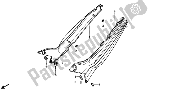 All parts for the Side Cover of the Honda CBR 600F 1989