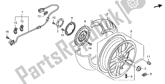 Todas las partes para Rueda Trasera de Honda NSA 700A 2009