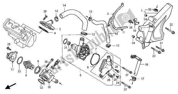 All parts for the Water Pump of the Honda CB 1100 SF 2001