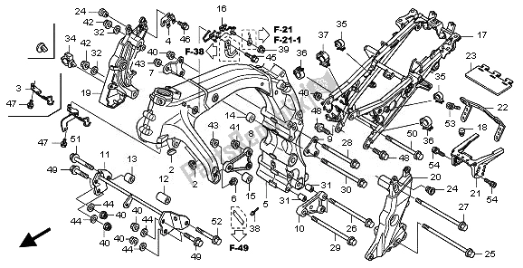 Toutes les pièces pour le Corps De Châssis du Honda CBF 600S 2010