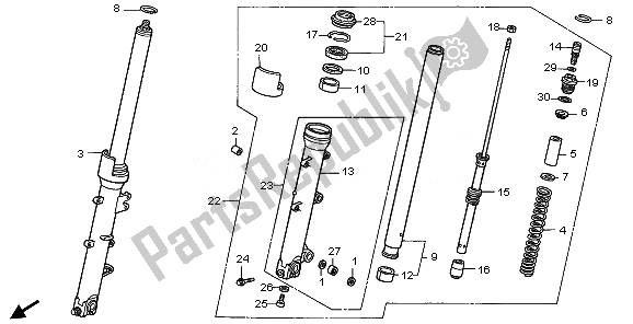 Tutte le parti per il Forcella Anteriore del Honda VFR 800 2008