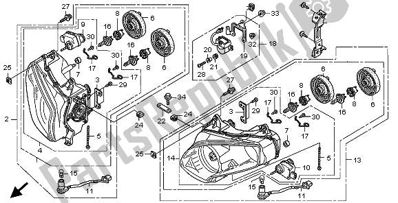 Toutes les pièces pour le Phare (royaume-uni) du Honda GL 1800 2010