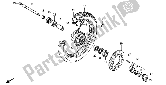 Todas las partes para Rueda Delantera de Honda VT 600C 1988