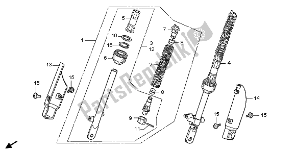 Toutes les pièces pour le Coussin Avant du Honda CRF 50F 2006