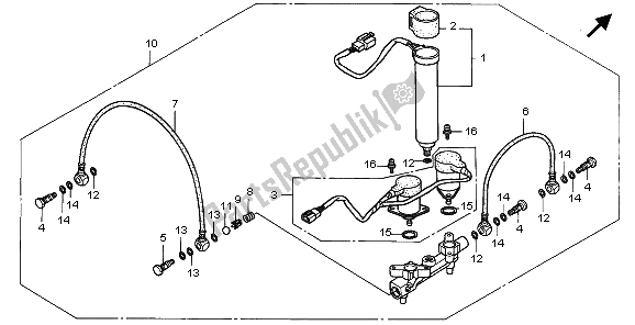 All parts for the Air Distributor of the Honda GL 1500A 1995