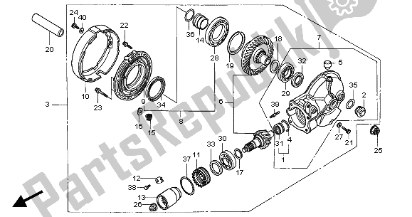 All parts for the Final Driven Gear of the Honda NT 650V 2004