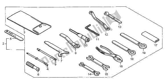 All parts for the Tools of the Honda ST 1100A 1999