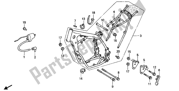 Todas las partes para Cuerpo Del Marco de Honda CR 500R 1 1993