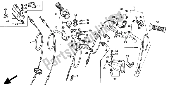 Tutte le parti per il Maniglia Leva E Cavo E Interruttore del Honda XR 80R 1993