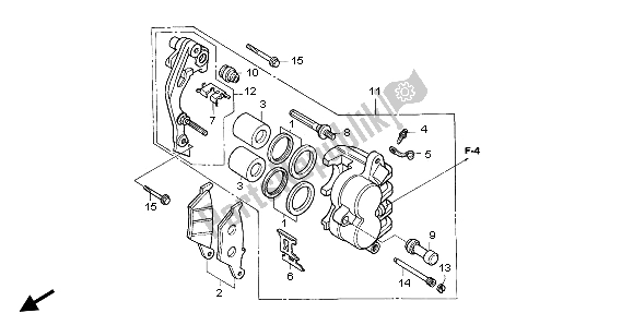 Toutes les pièces pour le étrier De Frein Avant du Honda XR 125L 2003