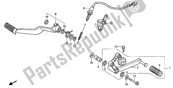 Todas las partes para Pedal De Freno Y Pedal De Cambio de Honda CBR 1000F 1992