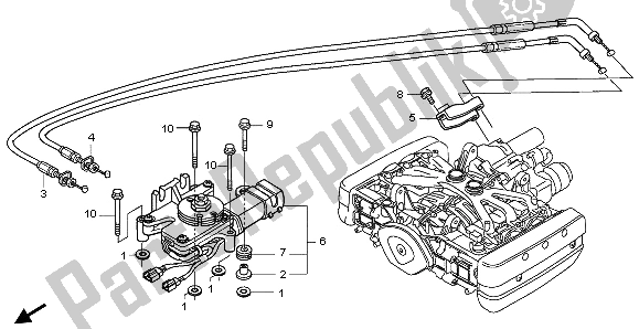 All parts for the Reverse Shift Actuator of the Honda GL 1800 2009