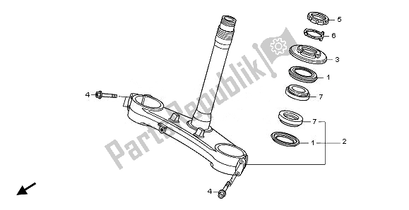 All parts for the Steering Stem of the Honda CBR 1000 RR 2008