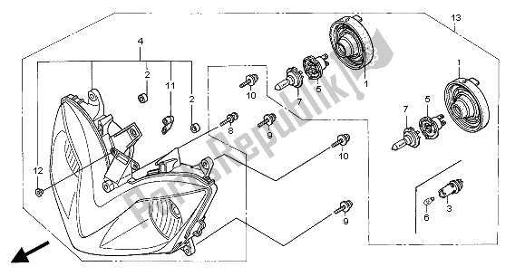 Tutte le parti per il Faro (eu) del Honda CBR 600 FR 2002