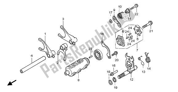 All parts for the Gearshift Drum of the Honda ST 1100A 1995