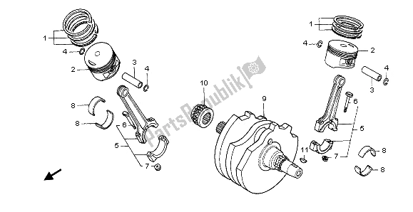 All parts for the Crankshaft & Piston of the Honda NTV 650 1996