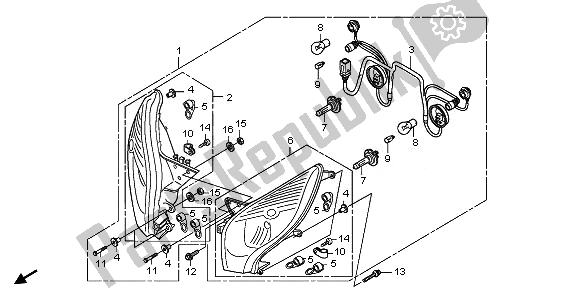 Tutte le parti per il Faro del Honda FES 125 2011