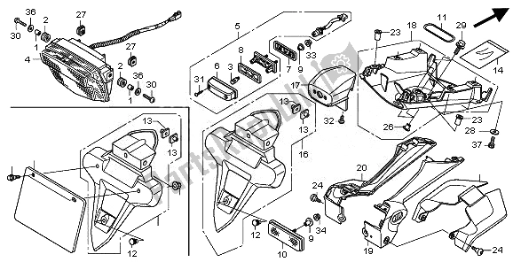 Alle onderdelen voor de Achterlicht van de Honda CBR 1000 RR 2011