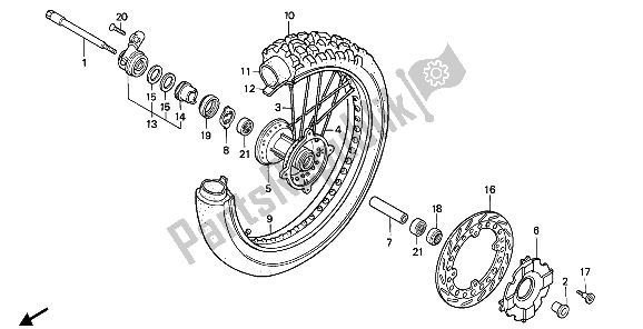 Tutte le parti per il Ruota Anteriore del Honda NX 250 1988