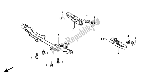 All parts for the Step of the Honda CRF 70F 2012