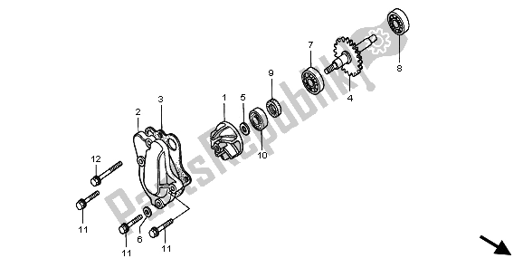 All parts for the Water Pump of the Honda CR 80 RB LW 1996