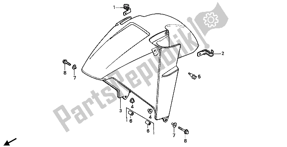 Todas las partes para Guardabarros Delantero de Honda CBR 600F 1988