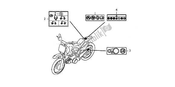 Wszystkie części do Etykieta Ostrzegawcza Honda CRF 50F 2014