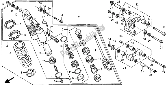 Todas las partes para Cojín Trasero de Honda XR 250R 1996