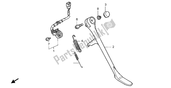 All parts for the Stand of the Honda VT 1100C2 1995