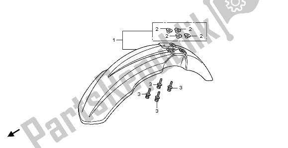 All parts for the Front Fender of the Honda CRF 150R SW 2009