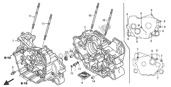 Tutte le parti per il Carter del Honda TRX 650 FA Fourtrax Rincon 2005