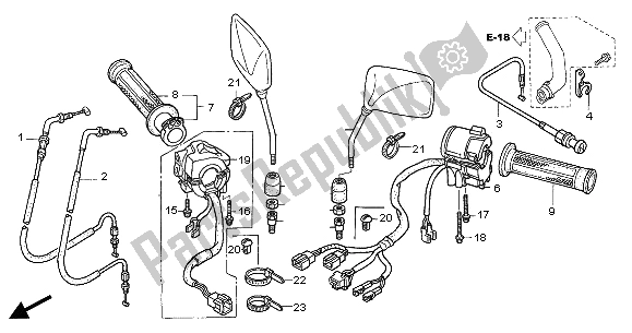 Alle onderdelen voor de Schakelaar & Kabel van de Honda CB 1300 SA 2005