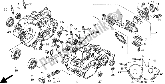 All parts for the Crankcase of the Honda CR 250R 2003