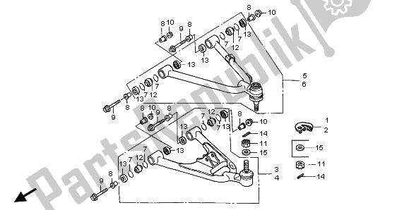 All parts for the Front Arm of the Honda TRX 400 EX Sportrax 2002
