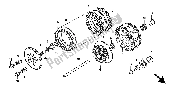 Toutes les pièces pour le Embrayage du Honda CR 125R 1994