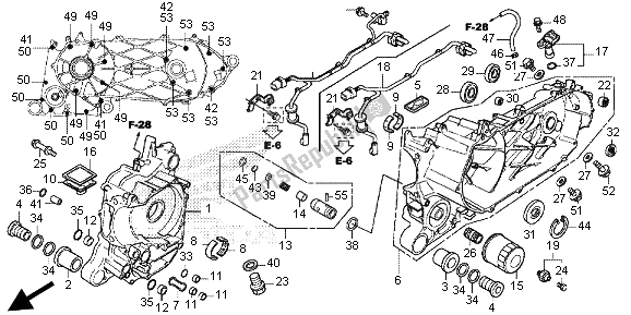 Todas las partes para Caja Del Cigüeñal de Honda SH 300 RA 2013