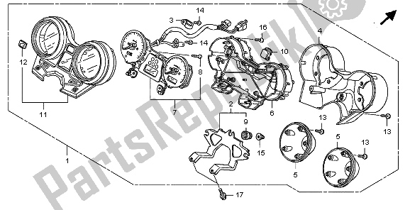 Toutes les pièces pour le Mètre (eu) du Honda CB 1300 2009